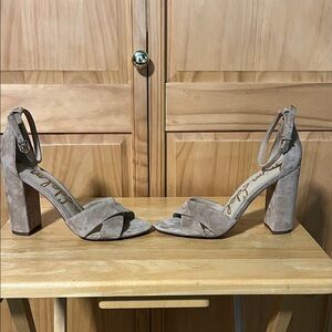 Sam Edelman Taupe Suede Heeled Sandals